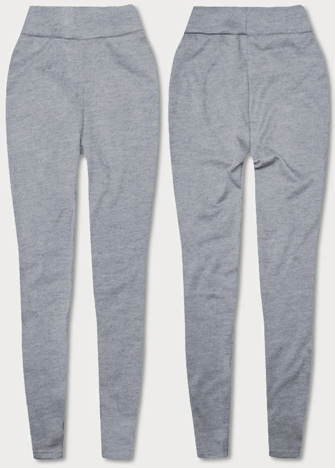 Grube bawełniane legginsy damskie  szary jasny (YW002-3)