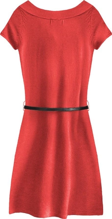 SWETERKOWA SUKIENKA MINI CZERWONA (1520)