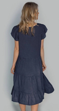DELIKATNA SUKIENKA W GROSZKI GRANATOWA (588ART)