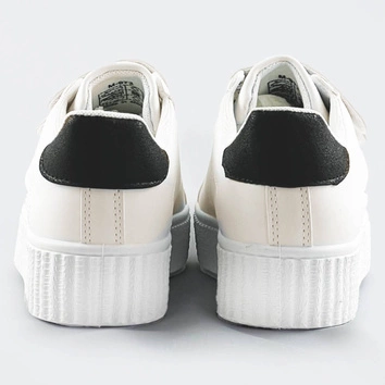 Sportowe buty damskie na rzepy białe (m-973)