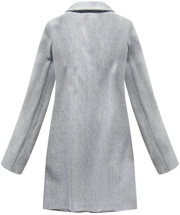 JEDNORZĘDOWY PŁASZCZ Z GUZIKAMI JASNOSZARY (0760)
