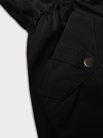 Parka damska z jeansowymi rękawami Way Mode czarny-czarny (WD202301)