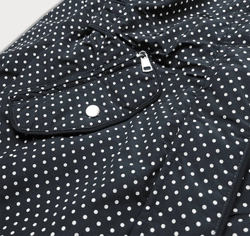 Dwustronna kurtka damska w kropki czarno-karmelowa (m-111)