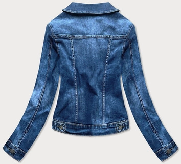 KRÓTKA KURTKA DAMSKA JEANSOWA GRANATOWA (5609-K)