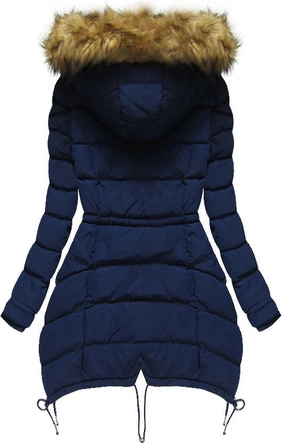 PIKOWANA KURTKA Z KAPTUREM GRANATOWA (3501W)