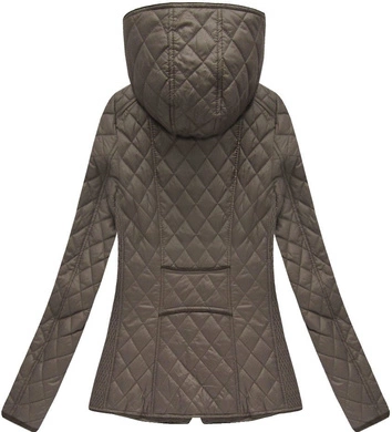 PIKOWANA KURTKA Z KAPTUREM BRĄZOWA (7063)