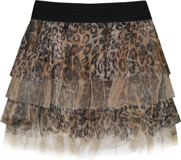 SPÓDNICA MINI W PANTERKĘ BRĄZOWA (382ART)