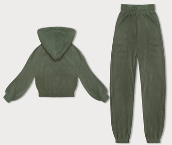 Komplet dresowy w prążki oliwkowy (AMG-335A)