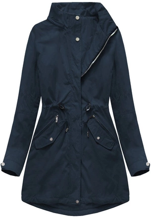 DWUSTRONNA KURTKA Z KAPTUREM GRANATOWA (W0229)