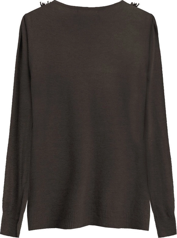 SWETEREK ZE ZDOBIENIAMI CIEMNOBRĄZOWY (X1583X)