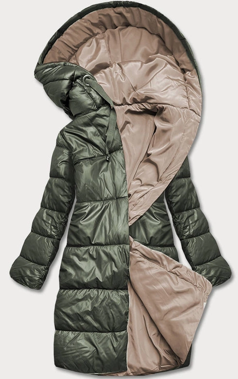 DŁUGA DWUSTRONNA KURTKA ZIMOWA ARMY/CAMEL (L22-9852-22/301)