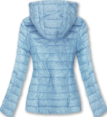 PIKOWANA KURTKA Z KAPTUREM BŁĘKITNA (7211)