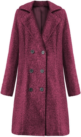 DWURZĘDOWY PŁASZCZ BARANEK BORDOWY (18760)