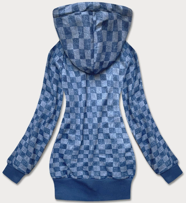 Sportowa bluza w kratkę niebieska (amg-62)