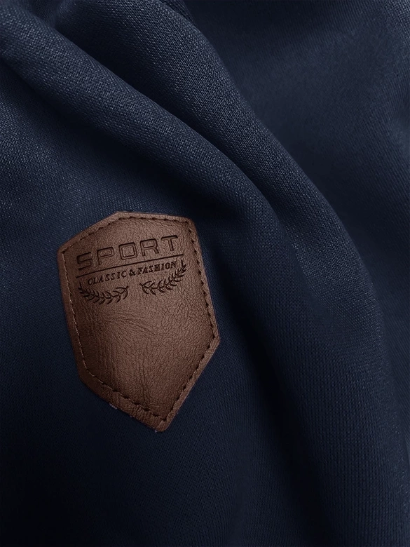 Gruba damska bluza w pasy granat-szary (2302)