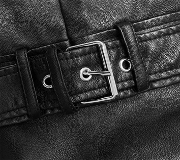 Ramoneska z imitacji skóry czarna (11Z8062)