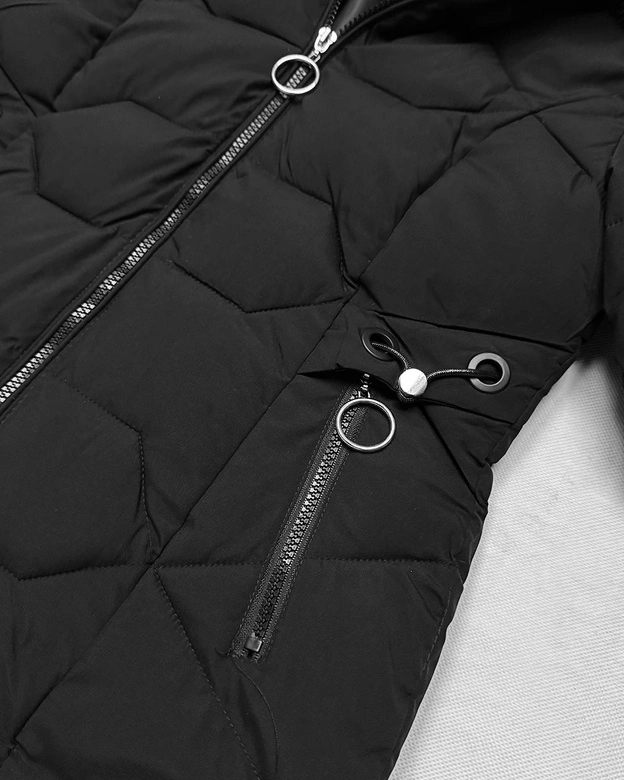 Dopasowana kurtka zimowa z odpinanym kapturem S'West czarna (B8196-1)