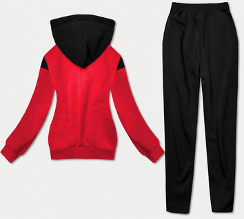 Dres damski bluza + spodnie czerwono-czarny (amg690)