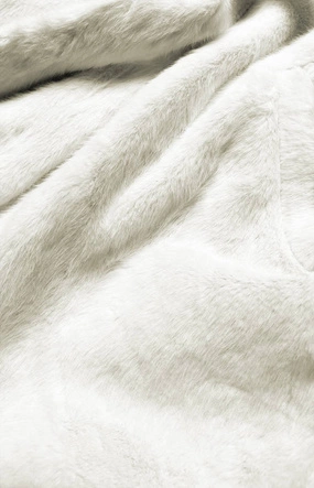 Damska kurtka futro z kołnierzem biała (gsq2166)