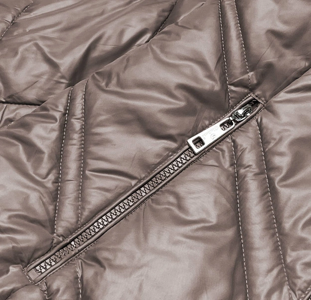 Pikowana kurtka damska cappuccino (H-97-2)
