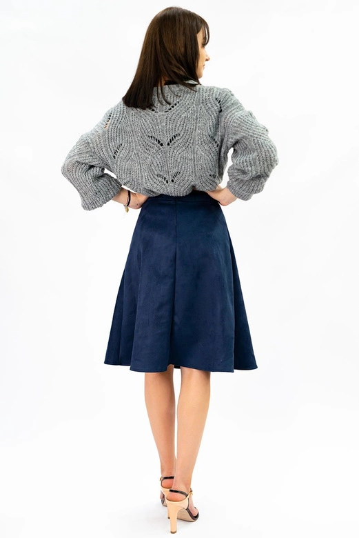 ROZKLOSZOWANA SPÓDNICA GRANATOWA (537ART)