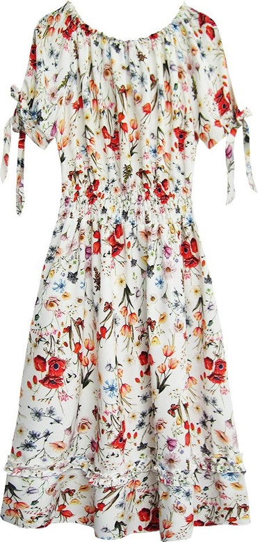 SUKIENKA W KWIATY BIAŁA (351ART)