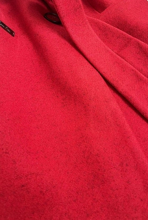 KLASYCZNY DAMSKI PŁASZCZ Z DOMIESZKĄ WEŁNY CZERWONY (2715)