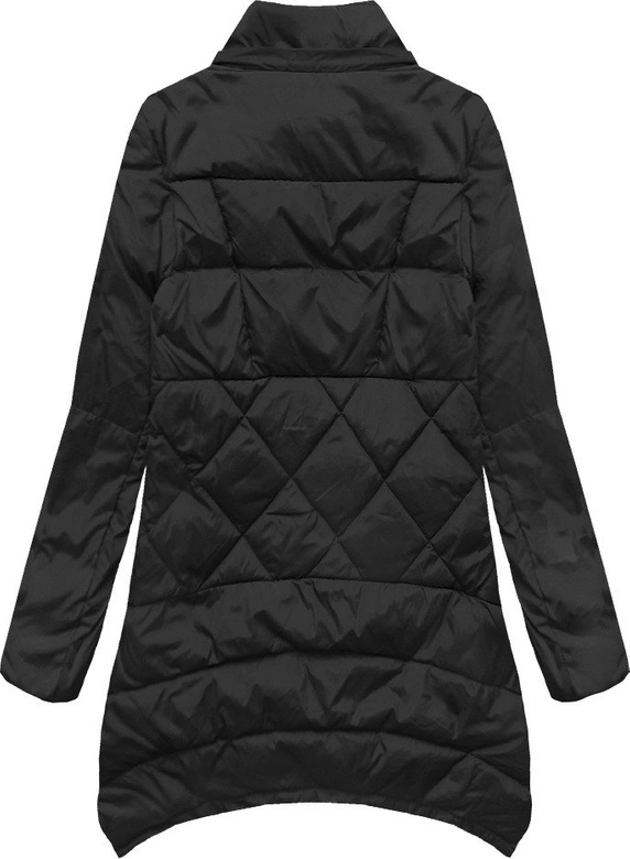 PIKOWANA KURTKA Z PUCHEM NATURALNYM CZARNA (1412)