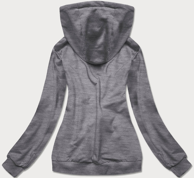 Cienka damska bluza kangurka ciemny szary (W06-5)