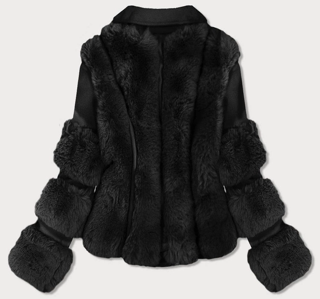 KRÓTKA RAMONESKA Z FUTREM CZARNA (FL2020)