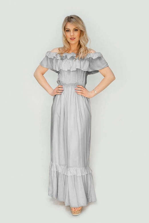 SUKIENKA HISZPANKA MAXI SZARA (344ART)