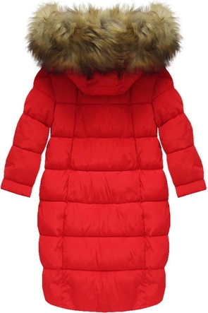 PIKOWANA KURTKA Z RĘKAWEM 3/4 CZERWONA (W610)