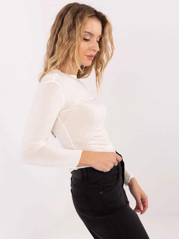 Cienka bluzka z kaszmirem ecru (21818)