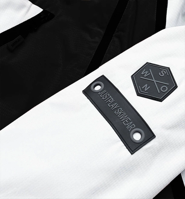 DAMSKA KURTKA ZIMOWA NARCIARSKA CZARNO-BIAŁA (B2377)