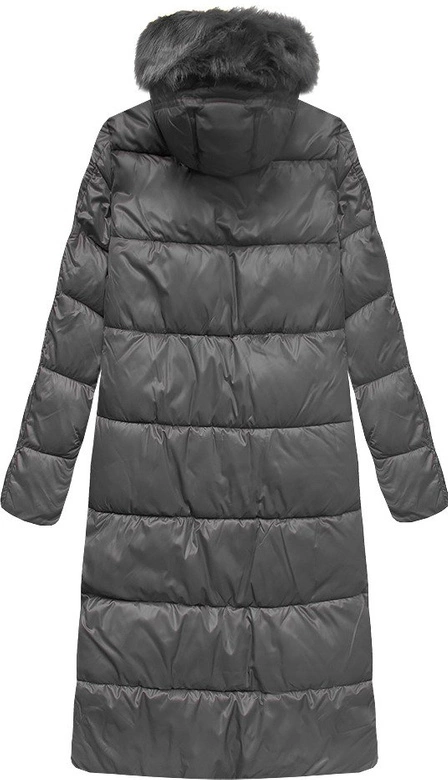 DŁUGA KURTKA Z KAPTUREM GRAFITOWA (PM7231)