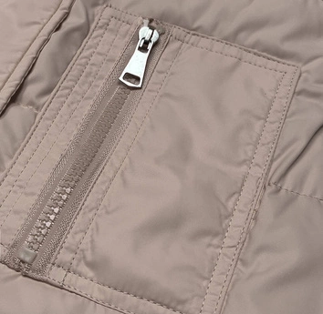 Dwustronna kamizelka damska ciemny beż (2383-1)