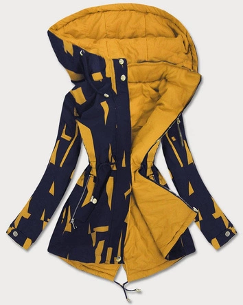 DWUSTRONNA KURTKA PARKA DAMSKA GRANATOWO/ŻÓŁTA (W652)