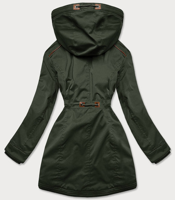 ZIMOWA PARKA DAMSKA Z WSTAWKAMI Z EKOSKÓRY ARMY (M-21A93)