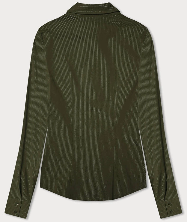 Koszula damska w srebrne paseczki khaki (AWT0111)