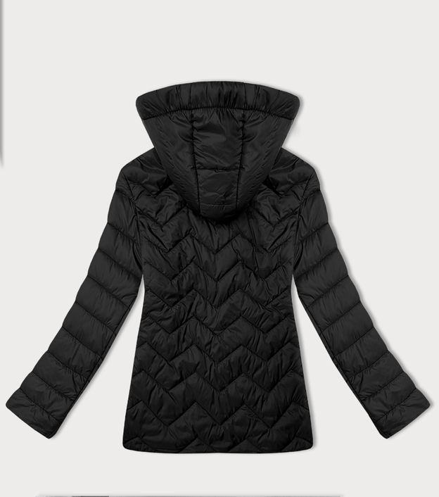 Pikowana kurtka plus size z kapturem J Style czarna (16M9267-392)