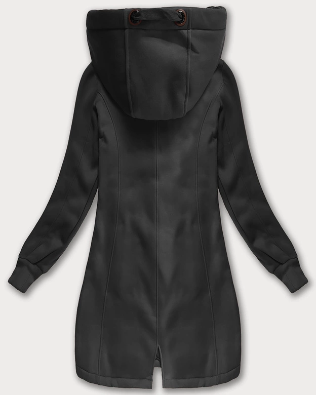 Długa bluza damska z kapturem grafitowa (AMG-675/2)