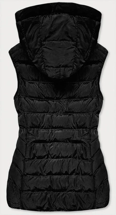 KAMIZELKA DAMSKA Z PUCHEM NATURALNYM CZARNA (RQW6815)