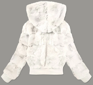 Krótka kurtka damska futerko biała (br9748-26)