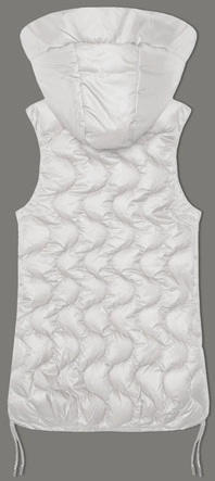 Bezrękawnik damski z ozdobnym pikowaniem S'West perłowy (B8338-9)