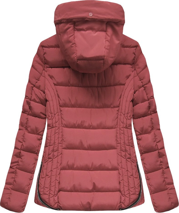 PIKOWANA ZIMOWA KURTKA DAMSKA Z KAPTUREM RÓŻOWA (B2631)