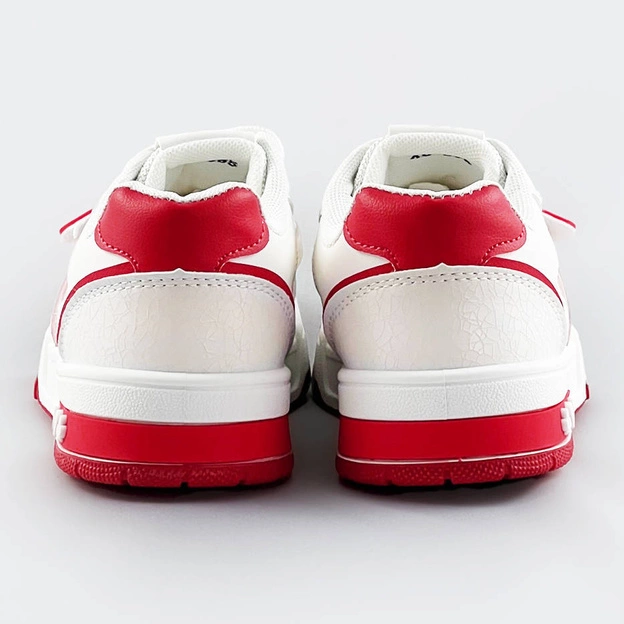 Damskie adidasy dwukolorowe biało-czerwone (ad-585)