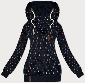 Wzorzysta bluza damska czarna (2304)