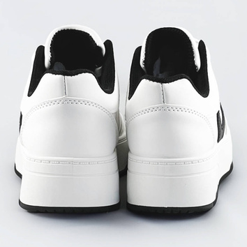 Sznurowane buty sportowe damskie biało-czarne (s070)