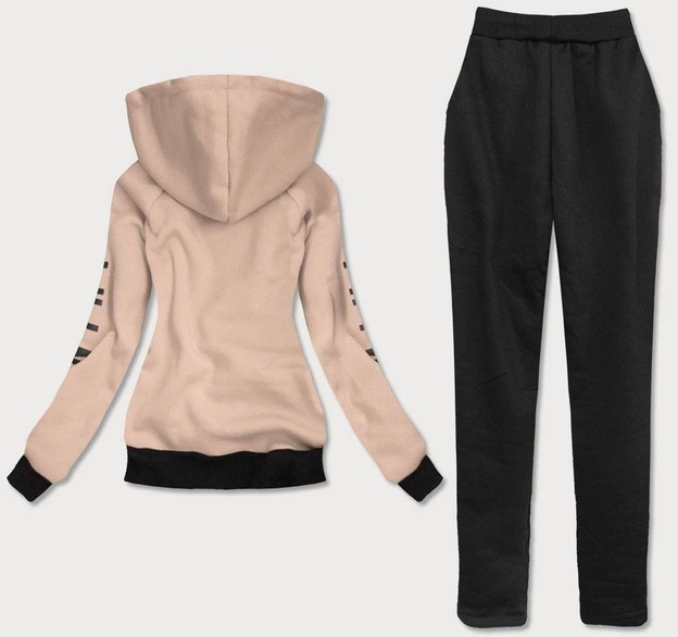 Komplet sportowy damski czarno-beżowy (amg580/1)