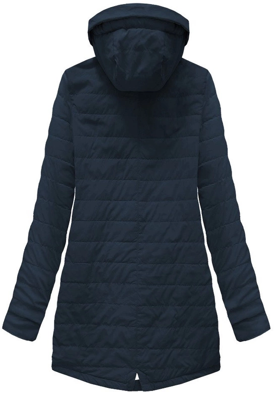 DWUSTRONNA KURTKA Z KAPTUREM GRANATOWA (W0230)